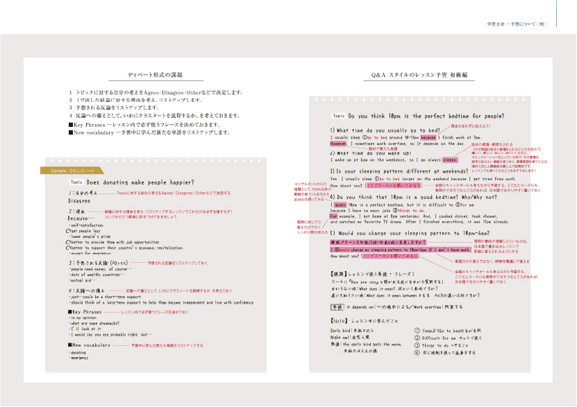 コーチング英会話「トライズ」レッスン予習例